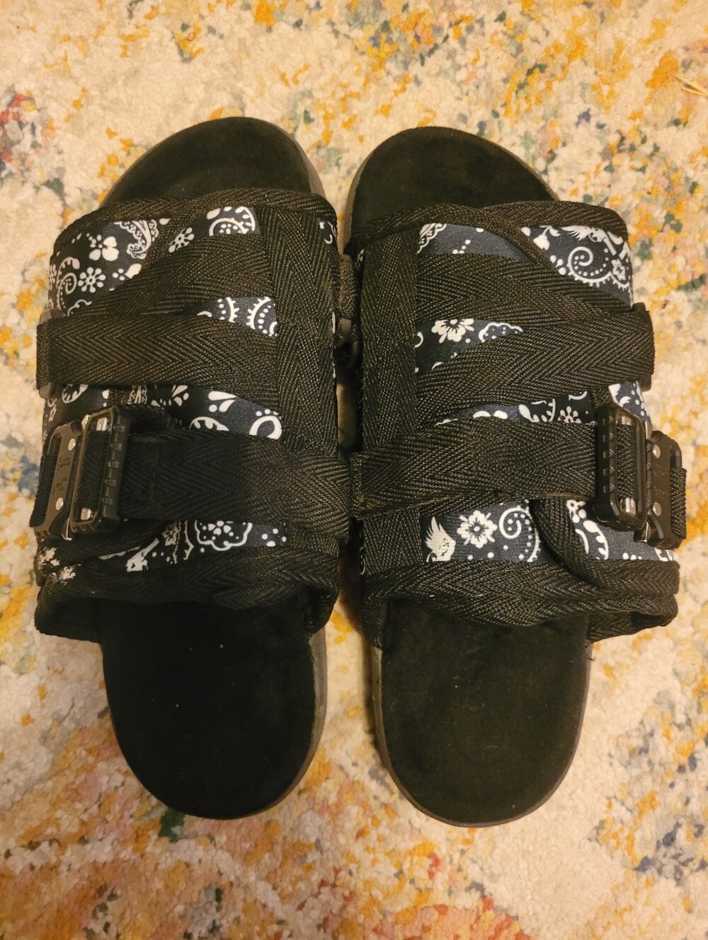 Draco Slides Black "Bandanna" Bandana print – Size 5-6 - Picture 2 of 6